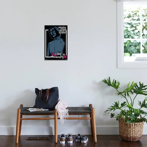 Vista 3 de Trends International Netflix Squid Game - Póster de pared de Begin the Next Game, 14.72 x 22.37 pulgadas, lienzo estirado