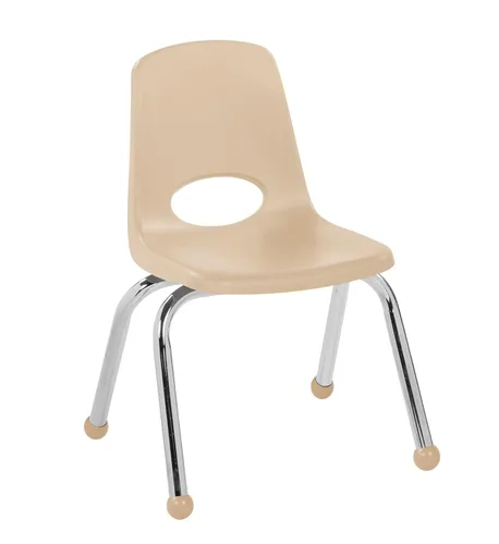 Vista 30 de FDP 11559-SD - Silla escolar apilable de 16 pulgadas, asiento apilable para estudiantes con patas de acero cromado y deslizadores de bolas