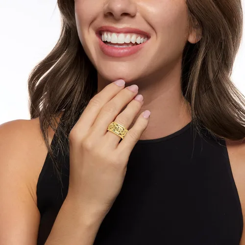 Vista 2 de Ross-Simons Anillo bizantino ancho de oro amarillo de 18 quilates, Oro, no conocido
