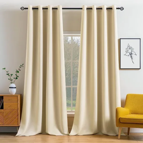 Vista 98 de MIULEE Cortinas opacas para dormitorio o sala de estar, juego de 2 paneles de cortina para ventana con aislamiento térmico y bloqueo de luz