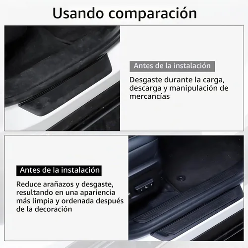 Vista 5 de SINGARO Protección para umbral de puerta de automóvil, 4 piezas, cubierta protectora contra el polvo, ancho de la puerta de 19.8 x 1.57 pulgadas