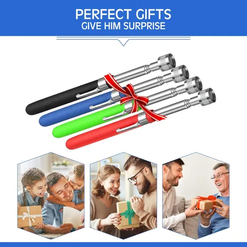 Vista 7 de Geiserailie 4 herramientas telescópicas de recogida de imanes extensibles, herramienta de recogida magnética, regalos prácticos para hombres, papá