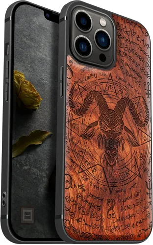 Vista 11 de Carveit Funda de madera para iPhone 13 Pro Max