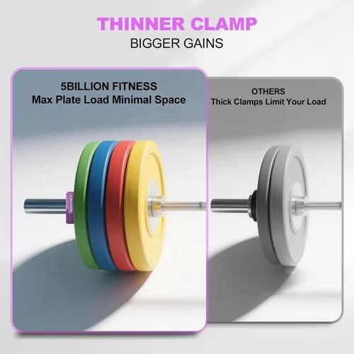 Vista 6 de Abrazaderas olímpicas de barra de 2 pulgadas (par) collares de barra para levantamiento de pesas seguro, clips de peso de liberación rápida