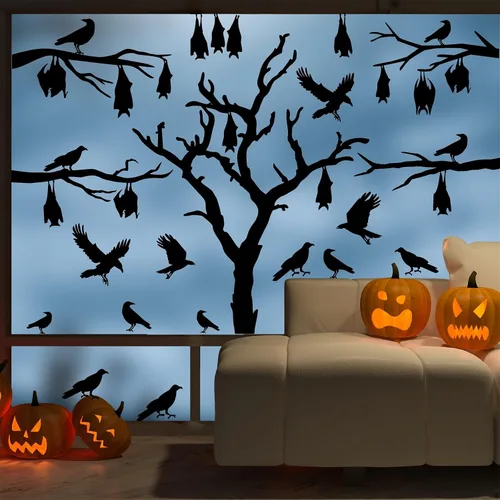Vista 10 de Decoración de ventana de Halloween se adhiere a calcomanías de cristal