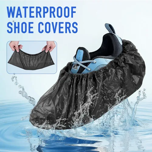 Vista 3 de squish Cubrezapatos Desechables Antideslizantes, Paquete de 100 Cubrezapatos Gruesos de 6g, Impermeables Resistentes al Deslizamiento Desechables