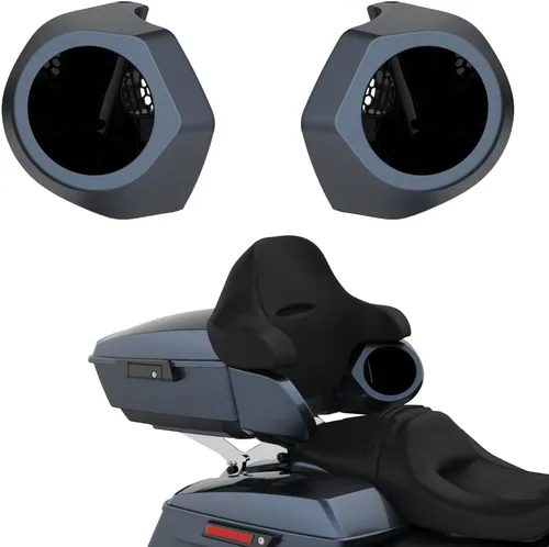 Vista 694 de Advanblack Alpine Green Tour Pack - Paquete de altavoces de 6.5 pulgadas, carcasa de audio trasera, color a juego, ajuste Harley King Tour Pack