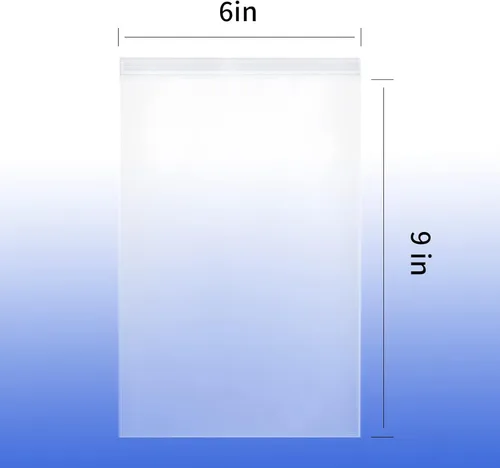 Vista 2 de Bolsas de polietileno con cierre de plástico transparente de 6 x 9 pulgadas con cierre resellable, paquete de 100