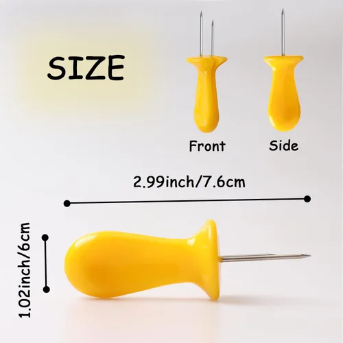 Vista 2 de 8 soportes de maíz para maíz en la mazorca de acero inoxidable con 4 bandejas de maíz, pinchos para mazorcas de maíz, brochetas para barbacoa, maíz