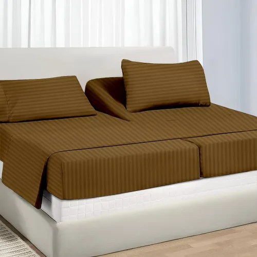 Vista 18 de NON Sticky cotton Juego de sábanas ajustables tamaño King dividido para camas numéricas de sueño, ropa de cama de 100 % algodón de fibra larga