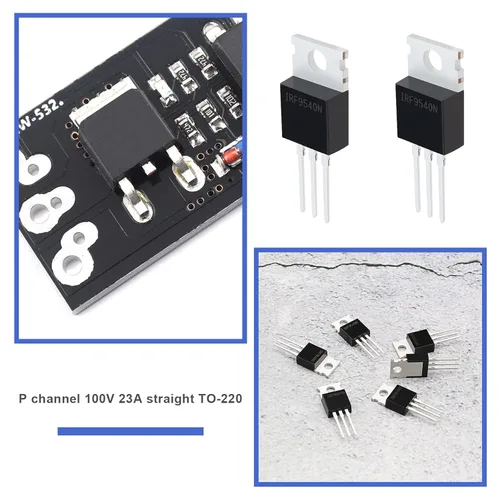 Vista 3 de ECSiNG 20pcs IRF9540 MOSFET transistor MOSFET Tubos de efecto de campo 23A 100V 3 Pin P-Channel Rectificador Accesorios Electrónicos Reemplazo