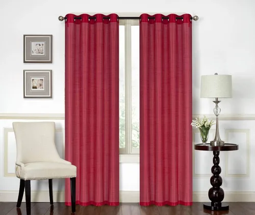 Vista 23 de All American Collection Nueva Cenefa de Cascada Doble de Seda Sintética Sólida Adjunta con Colas (55" x 32", Cenefa Beige)