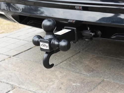 Vista 7 de TOPTOW 64181 Enganche de Receptor de Remolque de Tres Bolas con Gancho, Bolas Negras, Se Adapta a Receptor de 2 Pulgadas