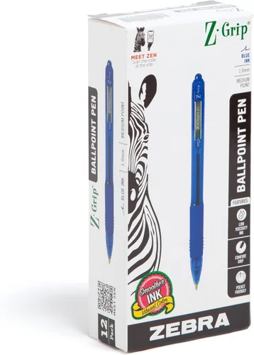 Vista 10 de Zebra Pen Bolígrafo retráctil con agarre en Z, punta mediana, 1.0 mm, tinta azul - 24 piezas (el embalaje puede variar)