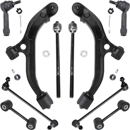 Vista 370 de Detroit Axle - Kit de suspensión frontal de 10 piezas para Chevy Trailblazer EXT GMC Envoy XL XUV Buick Rainier Isuzu Ascender Olds Bravada, brazos