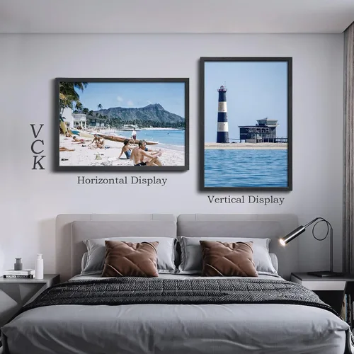 Vista 275 de VCK Portarretratos de madera negra de 5 x 7 pulgadas, para colgar en la pared, galería o mesa, 1 paquete