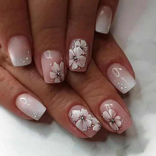 Vista 9 de Uñas Postizas de Mariposa con Purpurina Rosa - 24 piezas de Cobertura Completa Brillantes que se Pegan en Uñas Artificiales Acrílicas
