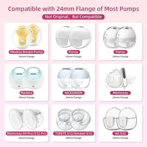 Vista 3 de Insertos de brida de 0.512 in para Medela, Spectra escudos/bridas de 0.945 in, compatible con Momcozy S12 Pro/S9 Pro/S9/S12, reduce el túnel