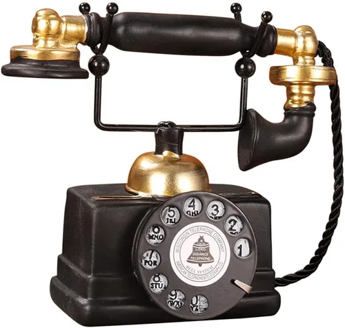 Retro Vintage estilo antiguo con cable de marcación giratoria de escritorio de marcación de teléfono teléfono hogar oficina decoración clásico