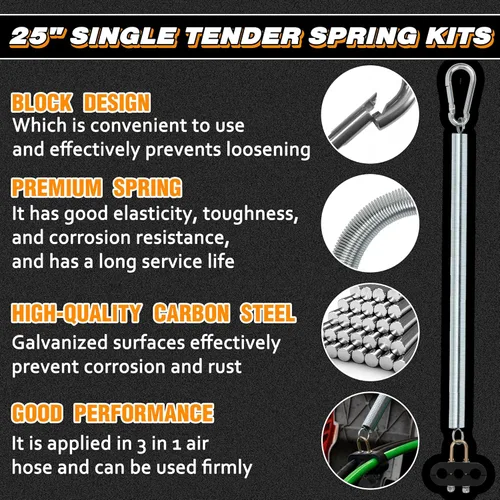 Vista 5 de Kit de línea de aire de 15 pies 3 en 1 Kit de manguera de aire para semirremolque de tractor con asas Glad Hand y Gladhand, soporte Gladhand y kit