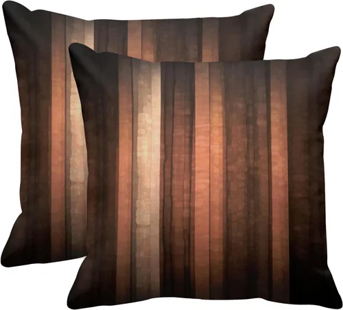 Vista 7 de Emvency Juego de 2 fundas de almohada de 18 x 18 pulgadas, diseño de rayas negras y grises, textura de vidrio abstracto y rayas oscuras, fundas