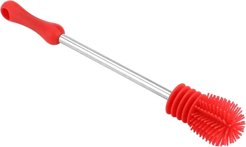 Vista 9 de Cepillo de silicona para botellas con mango largo, cepillo de silicona para botellas de cocina, limpiador de cepillo de botella de agua de 10.63