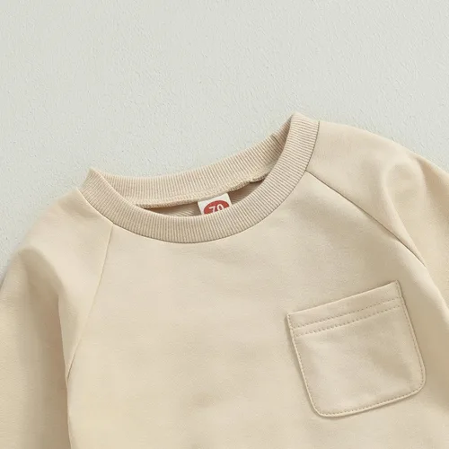 Vista 4 de Conjunto de sudadera y pantalones para bebé niño, sudadera de manga larga + pantalones deportivos, ropa de otoño e invierno