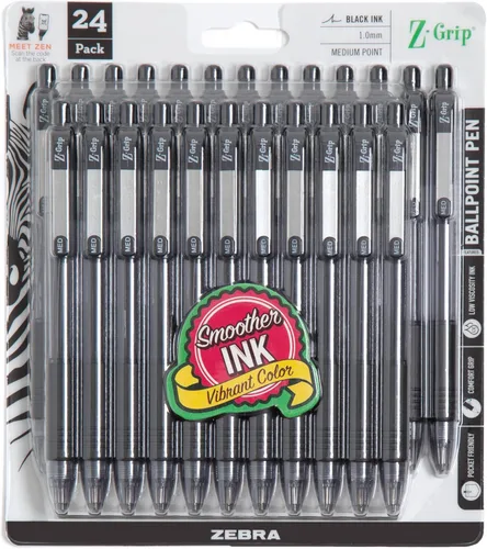 Vista 21 de Zebra Pen Bolígrafo retráctil con agarre en Z, punta mediana, 1.0 mm, tinta azul - 24 piezas (el embalaje puede variar)
