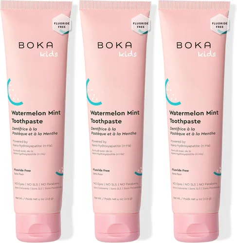 Vista 19 de Boka Pasta de dientes sin flúor Nano hidroxiapatita - Sabor a sandía y menta, 4 onzas 1 paquete Fabricado en EE. UU
