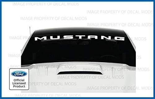 Vista 2 de Decal Mods Cartel para parabrisas delantero compatible con Ford Mustang (2010-2014), calcomanía gráfica V6 - M (brillo blanco) - CW