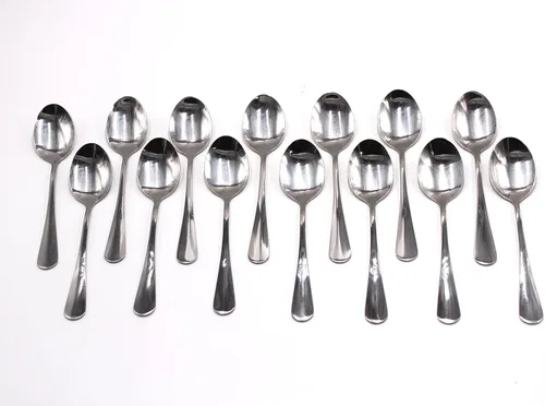 Vista 3 de Paquete de 15 cucharaditas de acero inoxidable extrafinas de 6.7 pulgadas, difícil de doblar, color plateado