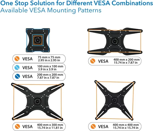 Vista 8 de Mount-It Soporte de pared para TV LCD de movimiento completo, soporte giratorio de TV LED 4K para tamaño de pantalla de 23 a 55 pulgadas, compatible