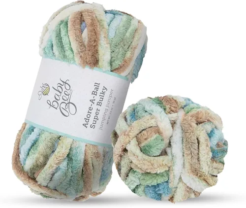 Vista 13 de Baby Bee - Hilo súper voluminoso para tejer y tejer, madeja de hilo suave, 38 yardas de hilo 100% poliéster para tejer mantas, sombreros y más