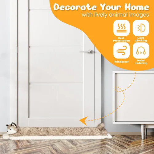 Vista 4 de NABOWAN Tope de Corrientes de Aire Bajo la Puerta de 32 pulgadas - Adorable Perro Bloqueador de Corrientes de Aire Resistente Bajo la Puerta