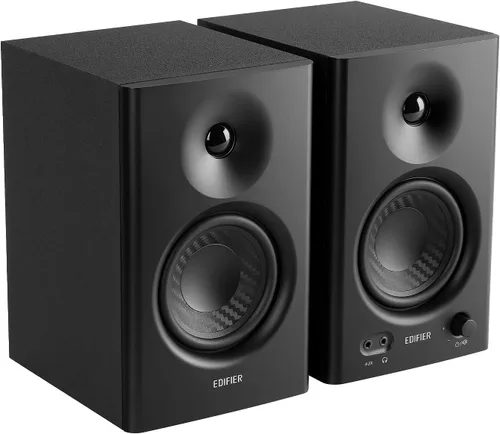 Vista 3 de Edifier Altavoces de monitor de estudio alimentados MR4, altavoz de referencia activo de campo cercano de 4 "- negro (par)