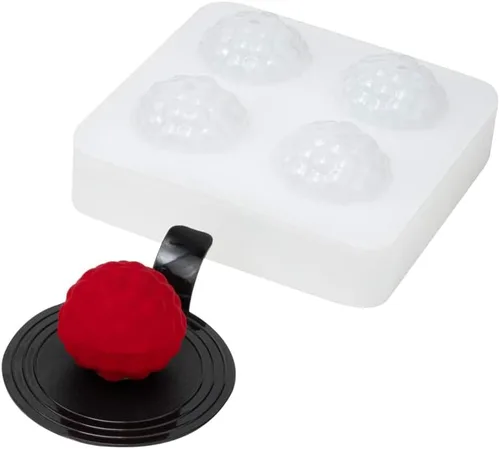 Vista 28 de Restaurantware -Molde de bola de 8 cavidades de pastelería, 1 molde de chocolate listo para horno - Molde de silicona blanca flexible, congelable