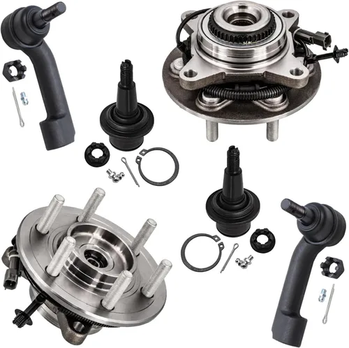 Vista 122 de Detroit Axle - Kit de suspensión de 14 piezas para Jeep Liberty 2006-2007, 2 cubos de rodamiento de ruedas, 2 brazos de control superior, 2 rótulas