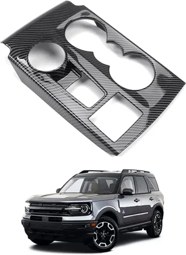 Vista 8 de Autorder Ajuste personalizado para accesorios 2021 2022 2023 2024 2025 Ford Bronco Sport Panel de marco de botón de fibra de carbono cubierta