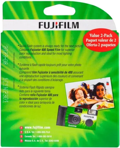 Vista 5 de Fujifilm QuickSnap Flash 400 - Cámara de 1.378 in con flash, 27 exposiciones, paquete de 6