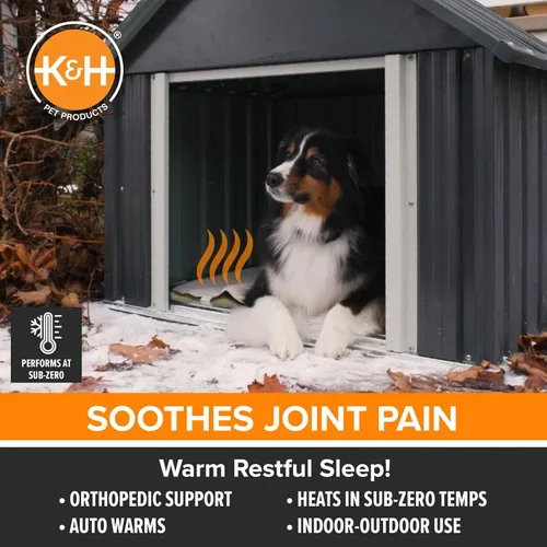 Vista 5 de Cama climatizada electrónica K&H, suave e ideal para exteriores (incluye funda), Bronceado