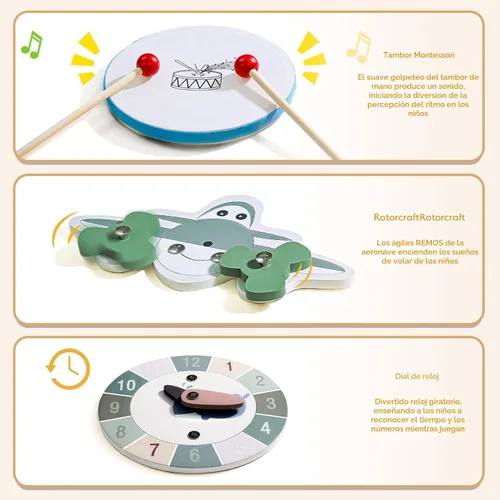 Vista 4 de Corralito para bebés – Patio de juegos de madera ajustable de múltiples formas, centro de actividades plegable portátil con área de juego para bebés