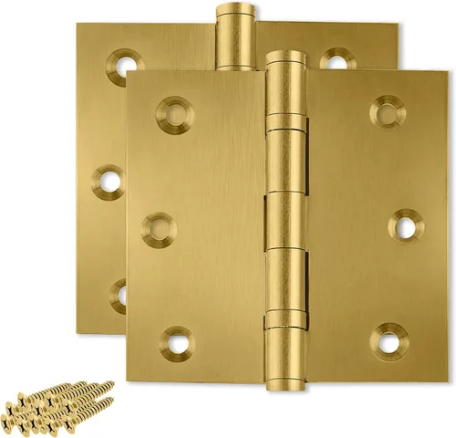 Vista 22 de Solid Brass Door Hinge Heavy Duty Ball Bearing 3.5 x 3.5 Inch - Set of 2 Hinges (Antique Brass)