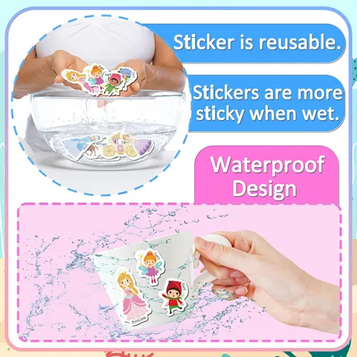 Vista 8 de iGetooy Libros de calcomanías reutilizables para niños pequeños de 1 a 3 años, calcomanías para niños de 2 a 4 años, calcomanías de princesa