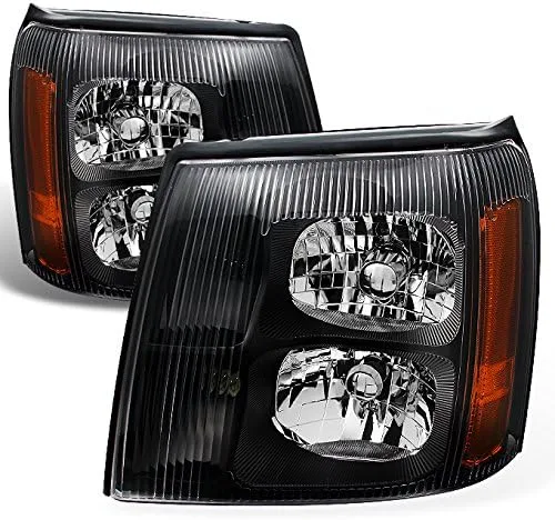 AKKON - Para Cadillac Escalade, Faros Delanteros de Repuesto con Bisel Negro, Tipo HID Xenón