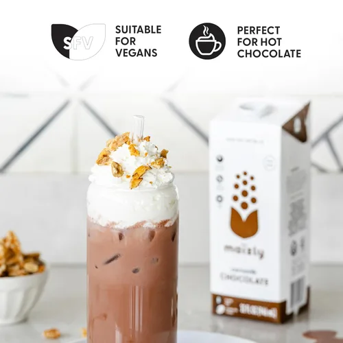 Vista 5 de Maizly Mix Two‑Pack Alternativas a leche de maíz original y chocolate sin OMG Bebidas a base de plantas, sin alérgenos, suaves y cremosas