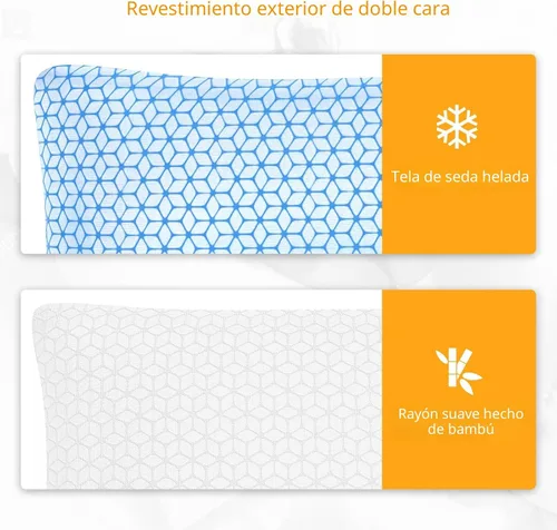 Vista 3 de Love Attitude Almohada de cama tamaño King, 1 unidad, almohada de espuma viscoelástica triturada ajustable, almohada refrescante suave y de apoyo