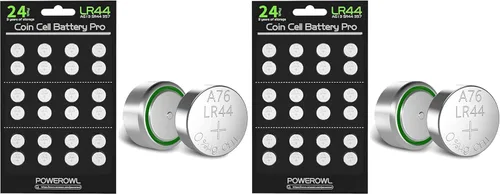 Vista 8 de POWEROWL Baterías LR44 de 24 unidades, alta capacidad AG13 357 303 SR44 L1154F A76. Pilas alcalinas de botón premium de 1,5 V