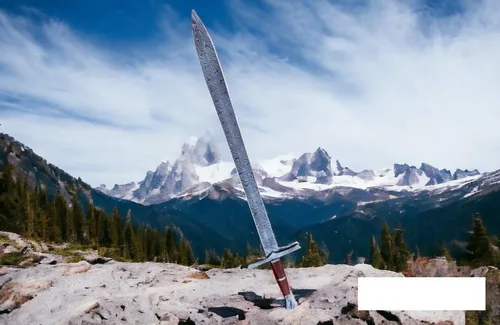 Vista 2 de Espada de acero de Damasco personalizada, espada de caza de machete legendario de 37 pulgadas