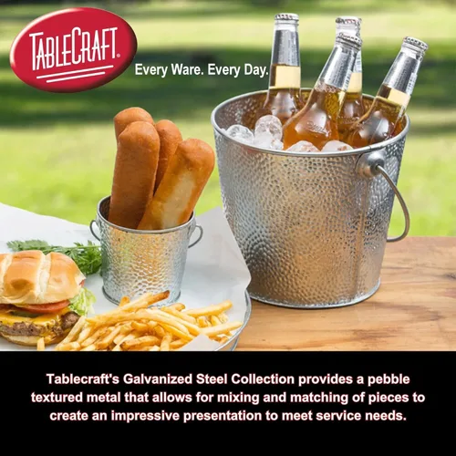 Vista 6 de TableCraft Productos GP96 Plato ovalado galvanizado, 9.5" x 6", plateado