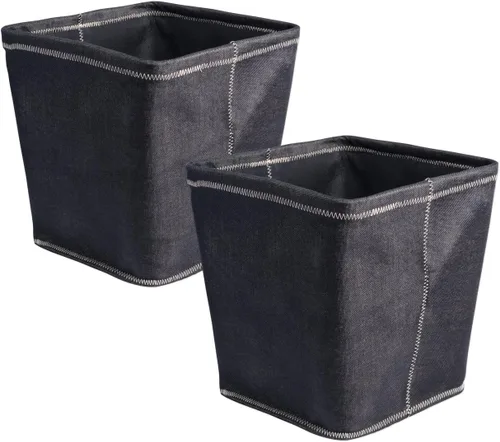 Vista 14 de DII Contenedor de almacenamiento trapezoidal jaspeado, costuras en zigzag, azul, grande